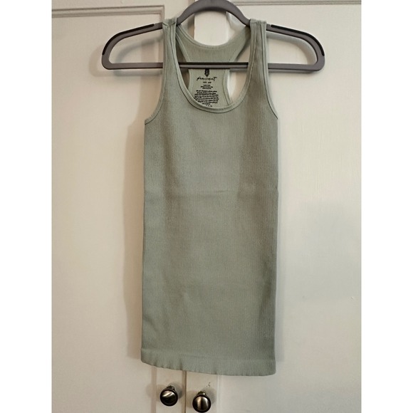 Free People Movement Tops - Free People‎ Movement Ribbed Seamless Racerback Mini XS S Pale Green